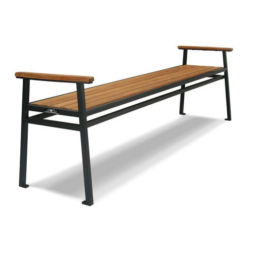 Banc public de style scandinave - STELL BACKLESS - Victor Stanley - en bois / en acier à revêtement par poudre / en plastique recyclé