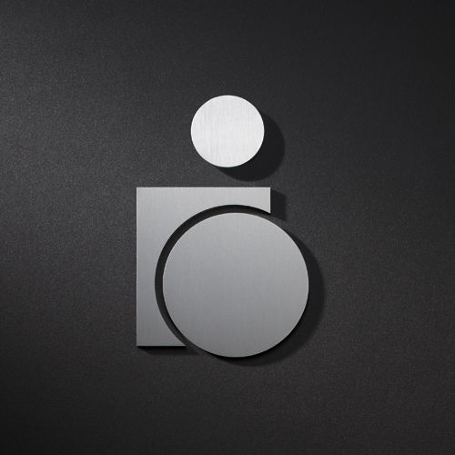 Pictogramme de porte en acier inoxydable - P0501 - PHOS Design GmbH - d'orientation / pour main-courante / pour sanitaire