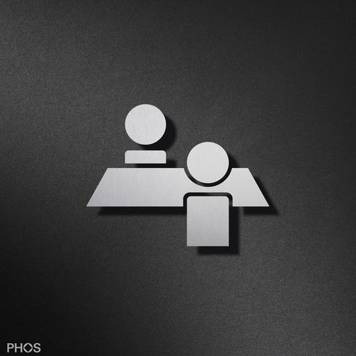 Plaque signalétique murale - P5501 - PHOS Design GmbH - en acier inoxydable / pour bureau