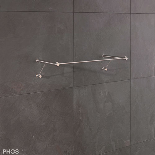 Porte-manteau mural - G3-600 - PHOS Design GmbH - contemporain / en acier inoxydable brossé / en chêne