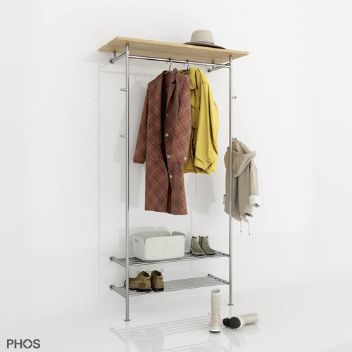 Porte-manteau sur pied - GL2-SR600 - PHOS Design GmbH - mural / contemporain / en acier inoxydable brossé