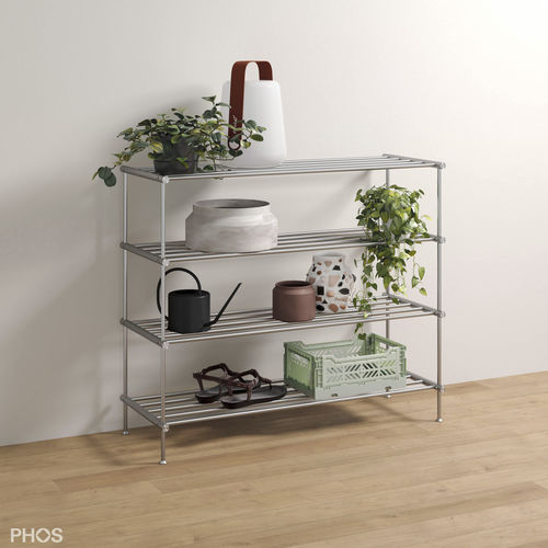 Étagère à roulettes - SR600-4-B - PHOS Design GmbH - contemporaine / en acier inoxydable brossé / pour centre de bien-être