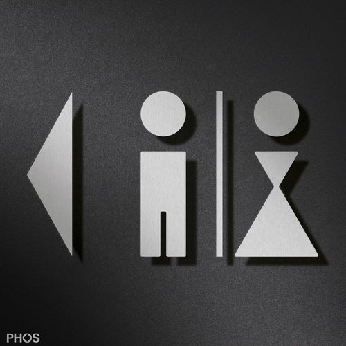 Pictogramme de porte d'orientation - P0202  - PHOS Design GmbH - en acier inoxydable brossé / à coller / d'entrée