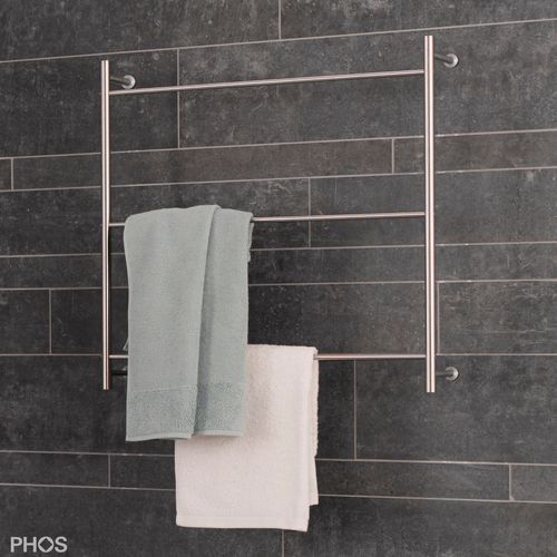 Porte-serviettes échelle - HTL18-600W - PHOS Design GmbH - 3 barres / mural / en acier inoxydable brossé