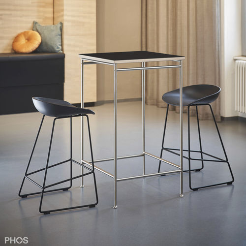 Table mange-debout contemporaine - KATI-T1-60x60-L4178 - PHOS Design GmbH - en linoléum / avec piètement en acier inoxydable / avec piètement en mélaminé