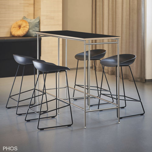 Table mange-debout contemporaine - KATI-ST-140x60-LA - PHOS Design GmbH - en mélaminé / en linoléum / avec piètement en acier inoxydable