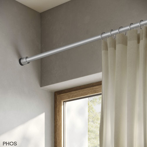 Tringle à rideaux en acier inoxydable brossé - VTKS20-2-S - PHOS Design GmbH - avec actionnement manuel / sur mesure / fixation murale