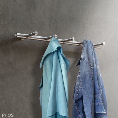 Porte-manteau mural - HLS-F - PHOS Design GmbH - contemporain / en acier inoxydable brossé