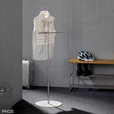 Valet de nuit au sol - GSDSB: Stainless Steel Valet Stand With Round Base (colors available) – SILENT BERT and SILENT BILL - PHOS Design GmbH - en acier inoxydable / contemporain