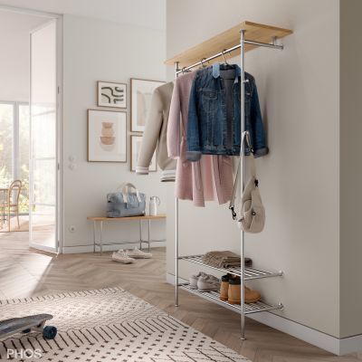 Porte-manteau sur pied - GL2-SR600 - PHOS Design GmbH - mural / contemporain / en acier inoxydable brossé