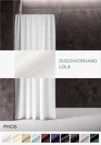 Rideau de douche blanc - DV-LOLA200-070 - PHOS Design GmbH - gris / couleur personnalisable / beige