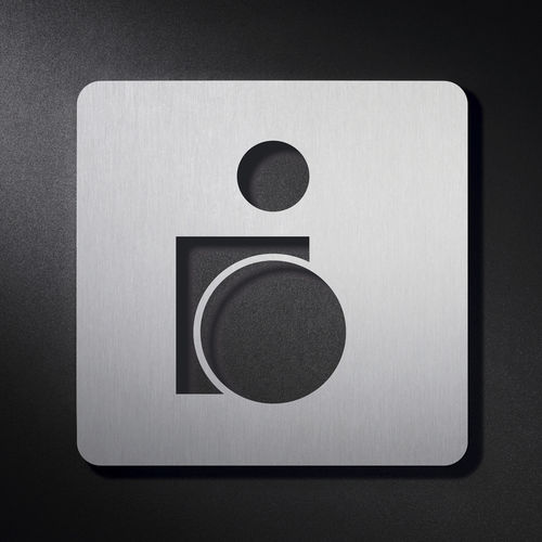 Pictogramme de porte en acier inoxydable - PS0501S - PHOS Design GmbH - pour sanitaire