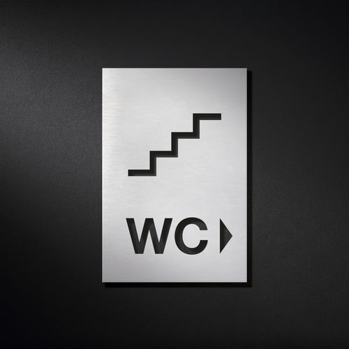 Pictogramme de porte en acier inoxydable - PS3204 - PHOS Design GmbH - d'orientation / pour sanitaire