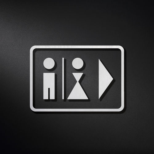 Pictogramme de porte en acier inoxydable - P0203S - PHOS Design GmbH - d'orientation / pour sanitaire