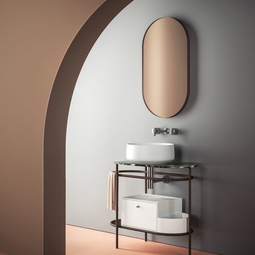 Miroir de salle de bain mural - LOOK ARCO - ART CERAM - contemporain / ovale / en aluminium