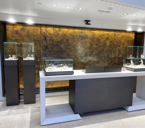 Mur d'eau en verre - JEWELLERY ROLEX - Espace d'eau France - acier inox / sur mesure
