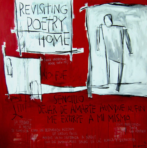 Tableau décoratif acrylique - POETRY HOME - ICI ET LA - abstrait / street art / pour hôtel