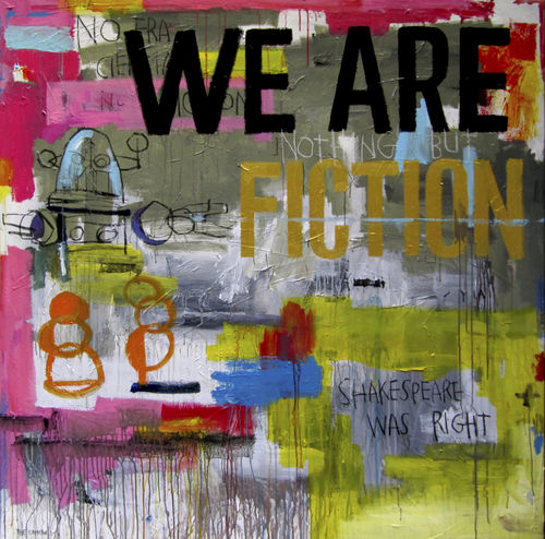 Tableau décoratif acrylique - FICTION - ICI ET LA - abstrait / street art / pour hôtel