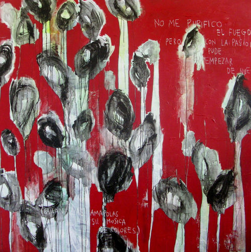 Tableau décoratif acrylique - AMAPOLAS - ICI ET LA - abstrait / pour hôtel