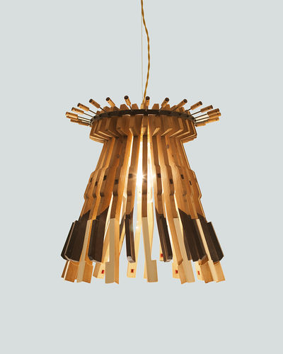 Suspension - PIANO_S - ICI ET LA - en acier / en bois / design original
