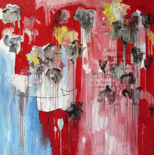 Tableau décoratif acrylique - CHET BAKER - ICI ET LA - abstrait / pour bureau / pour hôtel
