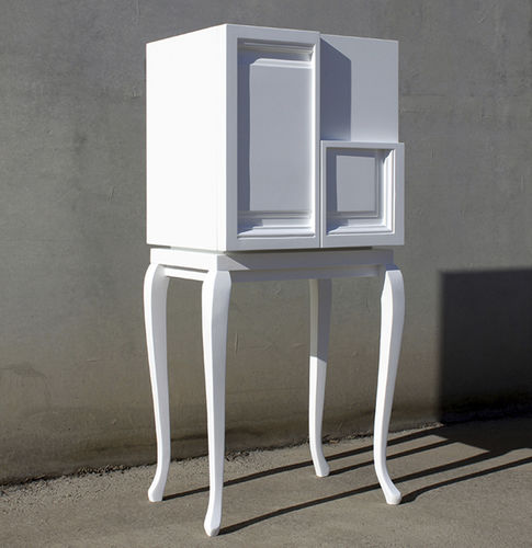 Meuble bar contemporain - DOOR 05 - ICI ET LA - en bois laqué / en MDF laqué / sur mesure