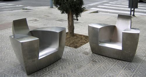 Fauteuil club design original - CEDEA - ICI ET LA - en acier inoxydable / de jardin