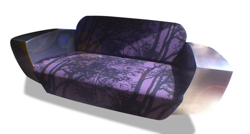 Canapé design - EASY ONE_ MARIMEKKO - ICI ET LA - en tissu / couleur personnalisable / en acier inoxydable