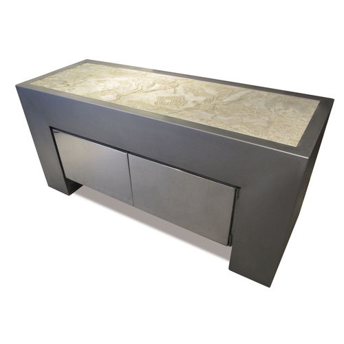 Buffet contemporain - KING TUT - ICI ET LA - en acier inoxydable / en béton / sur mesure