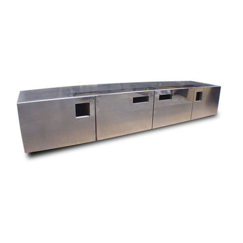 Buffet contemporain - KEY HOLES - ICI ET LA - en acier inoxydable / sur mesure / contract