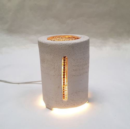 Lampe de table - RAFIA 01 - ICI ET LA - en céramique / en fibre naturelle / contemporaine