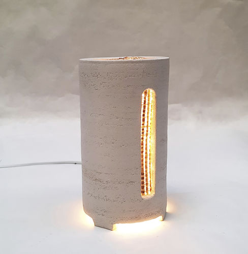 Lampe de table - RAFIA 02 - ICI ET LA - en céramique / en fibre naturelle / contemporaine
