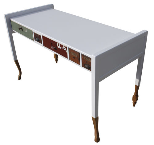 Bureau design original - 194 - ICI ET LA - en chêne / en bois laqué / 4 pieds