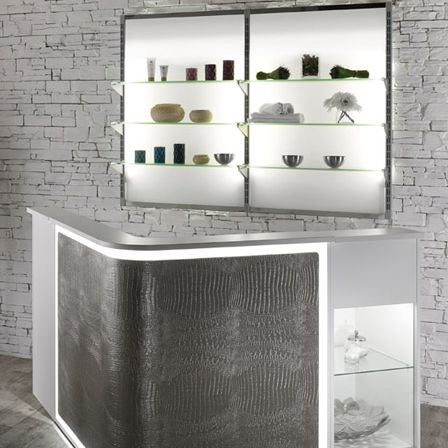 Présentoir pour produits de beauté - WS705 series - Salon Ambience - mural / en verre / rétroéclairé