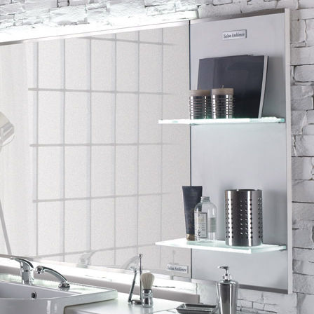 Présentoir pour produits de beauté - SHINE - Salon Ambience - mural / en métal / en verre