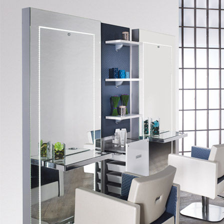 Présentoir pour produits de beauté - DECOR - Salon Ambience - mural / en bois / stratifié