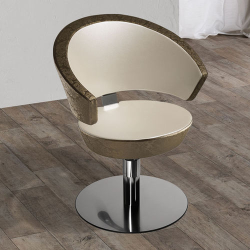 Fauteuil de coiffure contemporain - FLUTE - Salon Ambience - en simili cuir / en acier / en métal chromé
