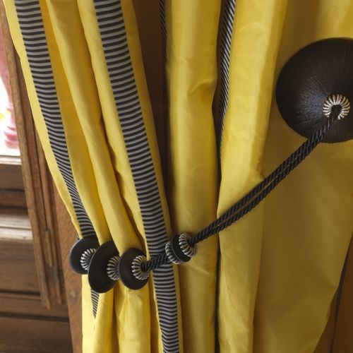 Tissu d'ameublement - CALLAS - Houles - pour rideaux / à rayures / en soie