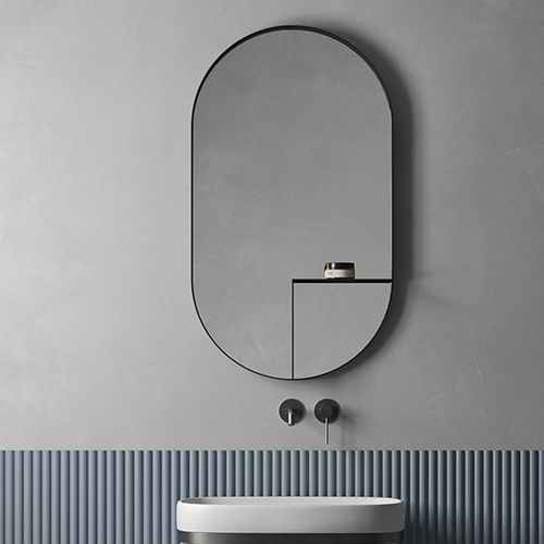 Miroir de salle de bain mural - ex.t - contemporain / ovale / en laiton
