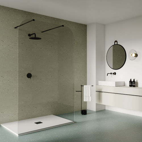 Paroi de douche fixe - WALK IN - ex.t - sur receveur / en verre trempé / en verre transparent