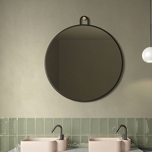Miroir de salle de bain mural - 1 - ex.t - suspendu / contemporain / rond