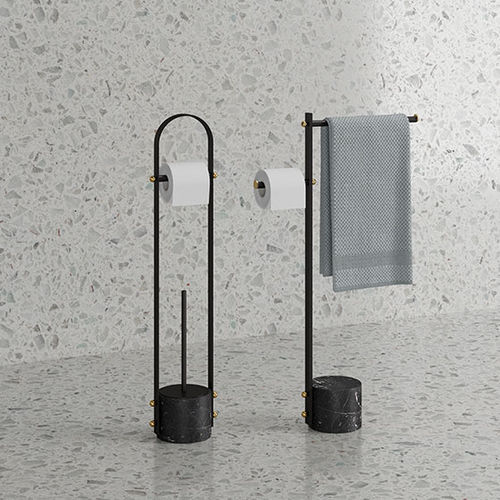 Porte-rouleau WC au sol - TBS - ex.t - en laiton / noir / professionnel