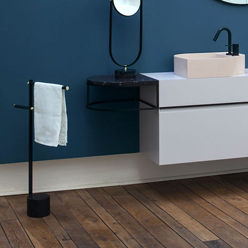 Porte-serviettes 2 barres - TTS - ex.t - sur pied / en laiton / noir