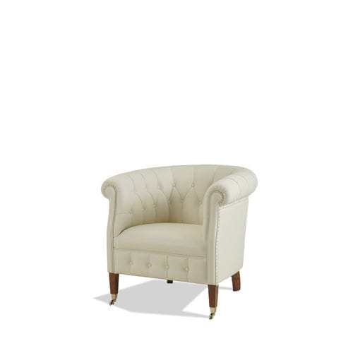 Fauteuil club chesterfield - DANIELA - Divani Santambrogio - en cuir / blanc / avec accoudoirs
