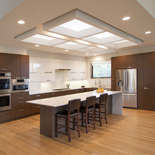 Cuisine contemporaine - CIRRUS - AYA kitchens - en chêne / en bois exotique / avec îlot
