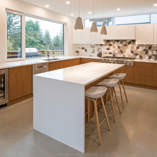 Cuisine contemporaine - BROADWAY - AYA kitchens - en bois / avec îlot / en L