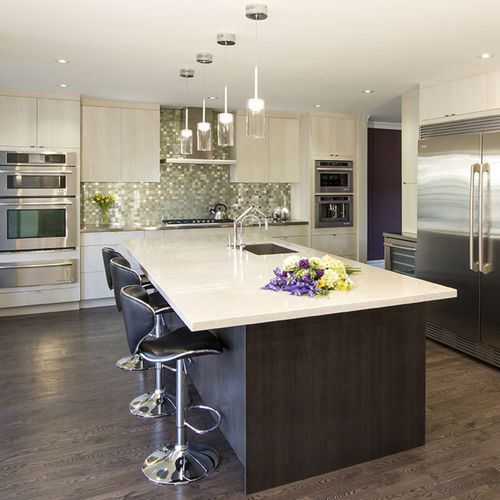 Cuisine contemporaine - TRIBECA - AYA kitchens - en mélaminé / avec îlot / en L