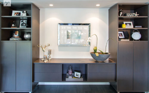 Ensemble mural de salon contemporain - MANHATTAN - AYA kitchens - en wengé