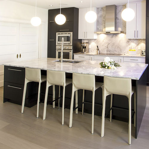 Plan de travail en quartz - AYA kitchens - de cuisine / multicolore / à bords droits