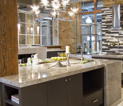 Plan de travail en terrazzo - TERRAZZO - AYA kitchens - de cuisine / à bords droits / sur mesure